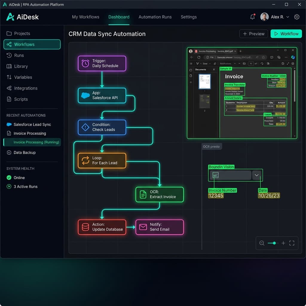 Kriya AI — Intelligent RPA & Desktop Automation Platform